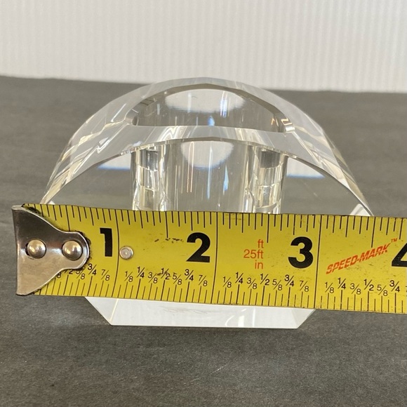 Oleg Cassini Crystal Votive Candle Holder Pyramid  2" Tall w/Original Box signed - Picture 10 of 13